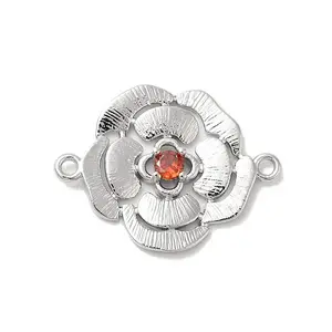 Brass Pave Glass Connector Charms