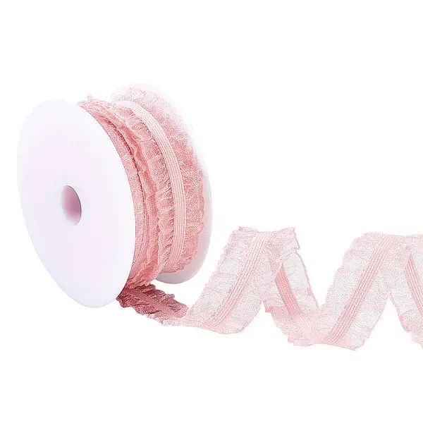 Chinlon Elastic Pleated Lace Trim