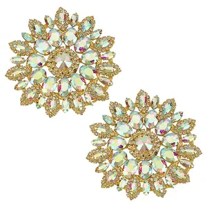 2Pcs Alloy with Rhinestone Handicraft Beading Appliques