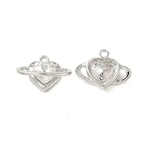 Rack Plating Alloy Glass Charms