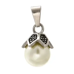 304 Stainless Steel Plastic Pearl Pendants