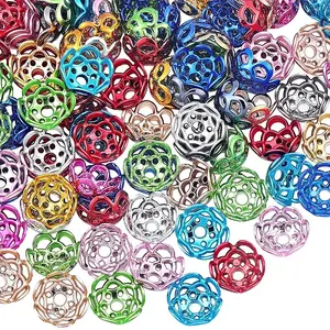 100Pcs UV Plated ABS Bead Caps