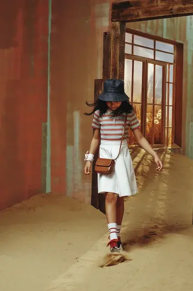 Dětský džínový klobouk Marni MF49U HAT