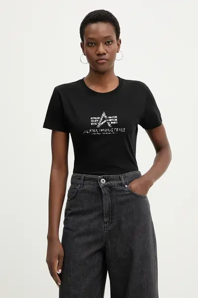 Bavlněné tričko Alpha Industries Basic BL Mirror Leo W