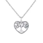 Silvego Stříbrný náhrdelník s přívěskem Strom života v srdci Zethar JJJ0971N