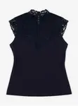 Orsay Tmavě modré dámské tričko s krajkovým detailem - Dámské
