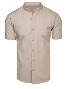 Pánská béžová košile s krátkým rukávem