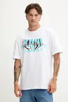 Bavlněné tričko Karl Kani pánské, bílá barva, s potiskem, PD00005354