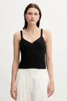 Bavlněný top United Colors of Benetton černá barva, 101TDH01B