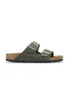 Kožené pantofle Birkenstock Arizona dámské, zelená barva, 1027948