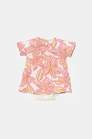 Dětské bavlněné šaty United Colors of Benetton růžová barva, midi, 3O7SAV00L