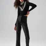 Trendyol čierne široké nohavice tkané