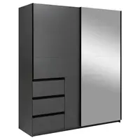 MID.YOU ŠATNÍ SKŘÍŇ S POSUVNÝMI DVEŘM, barvy grafitu, 175/210/61,5 cm