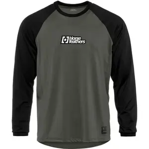 Horsefeathers SPIKE LS Pánsky cyklistický dres, tmavo zelená, veľkosť