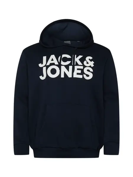 Jack & Jones Plus Sveter 'Ecorp'  tmavomodrá / biela