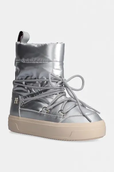 Sněhule Tommy Hilfiger LACE-UP METALLIC SNOWBOOT