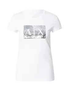 ARMANI EXCHANGE Tričko  strieborná / biela