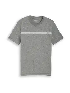 TOM TAILOR DENIM Tričko  čierna melírovaná / biela