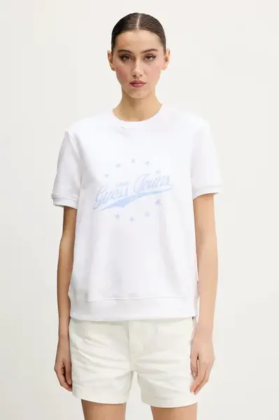 Bavlněné tričko Guess Jeans bílá barva, W5GQ36 K68I4