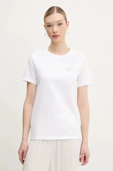 Bavlněné tričko Converse bílá barva, 10027379-A01