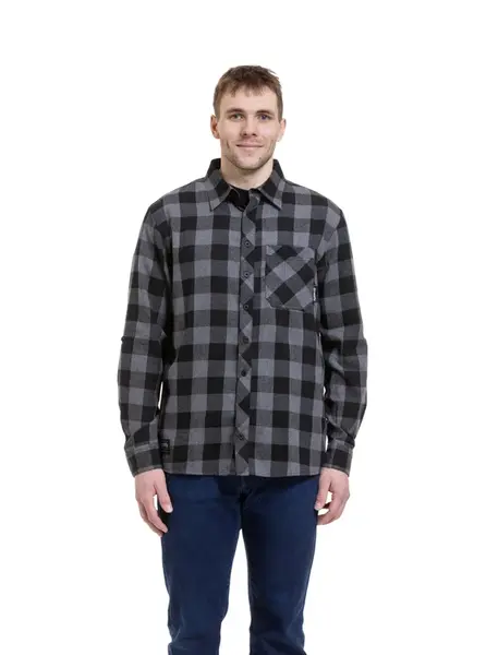 Meatfly pánská košile Kurt Black / Gray | Černá | Velikost XXL