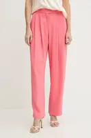 Kalhoty Pinko dámské, růžová barva, high waist, 103235 A213