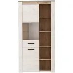 Ti'me VITRÍNA, barvy stříbrného dubu, šedý dub, 99,5/195/36,5 cm