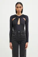 Body Coperni Twisted Cut-Out Jersey Bodysuit dámské, černá barva, COPJS19545C