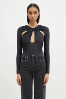Body Coperni Twisted Cut-Out Jersey Bodysuit dámské, černá barva, COPJS19545C