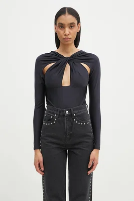 Body Coperni Twisted Cut-Out Jersey Bodysuit dámské, černá barva, COPJS19545C