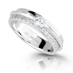 Modesi Třpytivý stříbrný prsten se zirkony M16020 52 mm