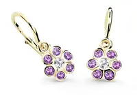 Cutie Jewellery Zlaté dětské náušnice C1737-10-X-1 fialová