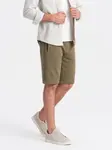 Ombre Men's pre-knee BASIC sweat shorts - olive
