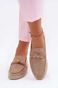 EVENTO dámské béžové polobotky s přezkou Belinae