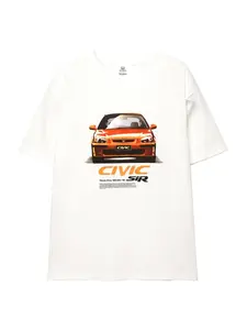 Pull&Bear Tričko  hnedá / oranžová / čierna / biela