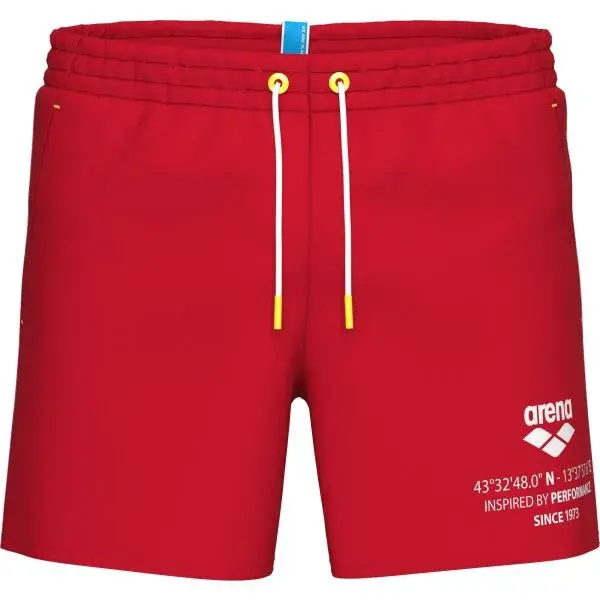 Arena GRAPHIC BEACH SHORT Pánske plážové šortky, červená, veľkosť