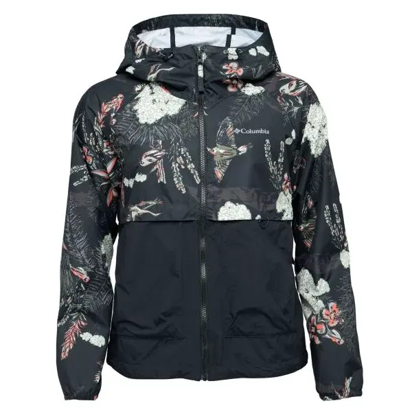 Columbia SPIRE VALLEY PRINTED WINDBREAKER Dámska bunda, čierna, veľkosť