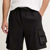 Kraťasy EA7 Emporio Armani pánské, černá barva, AF13392.7M000135