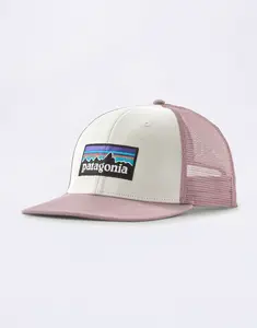 Patagonia P-6 Logo Trucker Hat White w/Quiet Violet