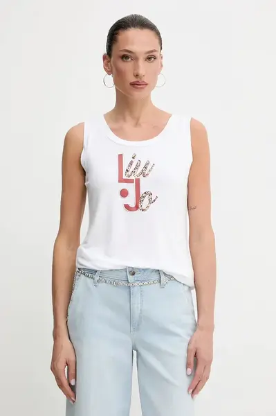 Top Liu Jo bílá barva, VA5195.JS360