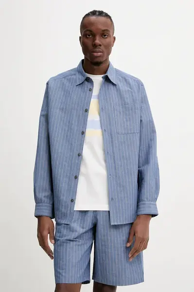 Košile s příměsí lnu A.P.C. chemise malo