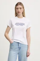Bavlněné tričko Abercrombie & Fitch bílá barva, KI185-5058