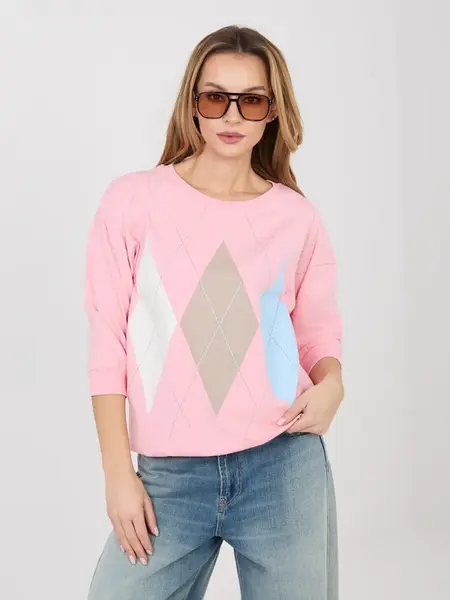 Pastelová růžová bavlněná halenka