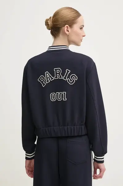 Mikina OUI dámská, tmavomodrá barva, s aplikací, 91792