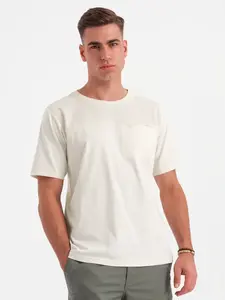 Ombre Men's LOOSE FIT pocket t-shirt - white
