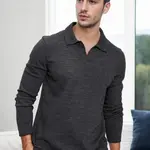86813 Dewberry Polo Neck Long Sleeve Knitwear-ANTHRACITE