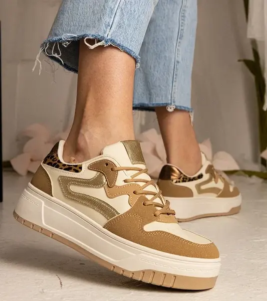 Gemre Béžové dámske športové tenisky Seisha