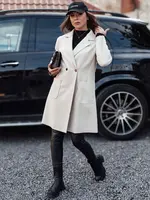 Dámsky dlhý béžový kabát LINNORE