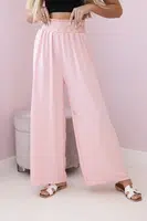 Trousers with wide elastic waistband powder pink