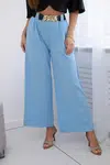 Wide-leg viscose trousers in blue